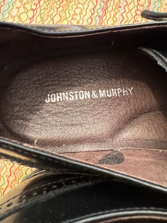 Johnston & Murphy Men 11.5 M Atchison Wing Tip Oxford Black Leather NIB 20-6287 main image 11